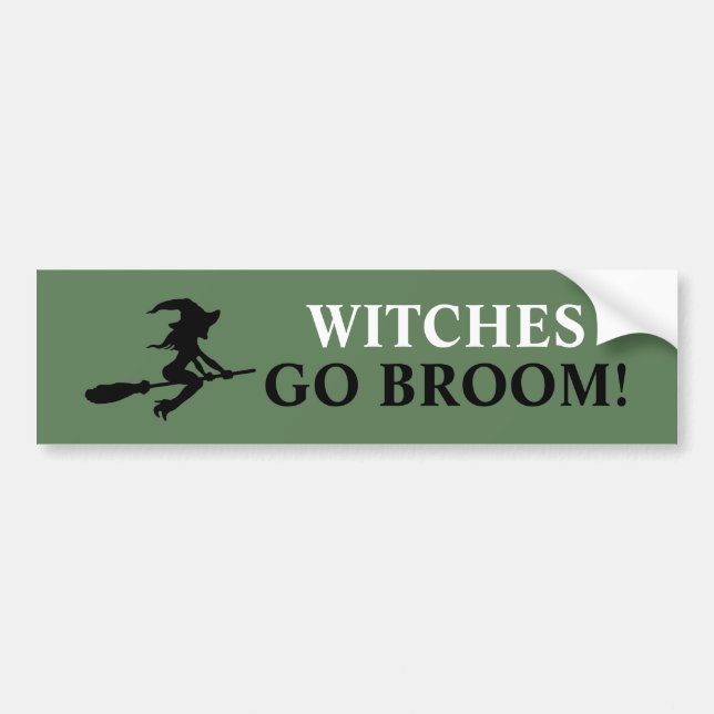 Sorcière Sur Sticker Bumper Broomstick (Devant)