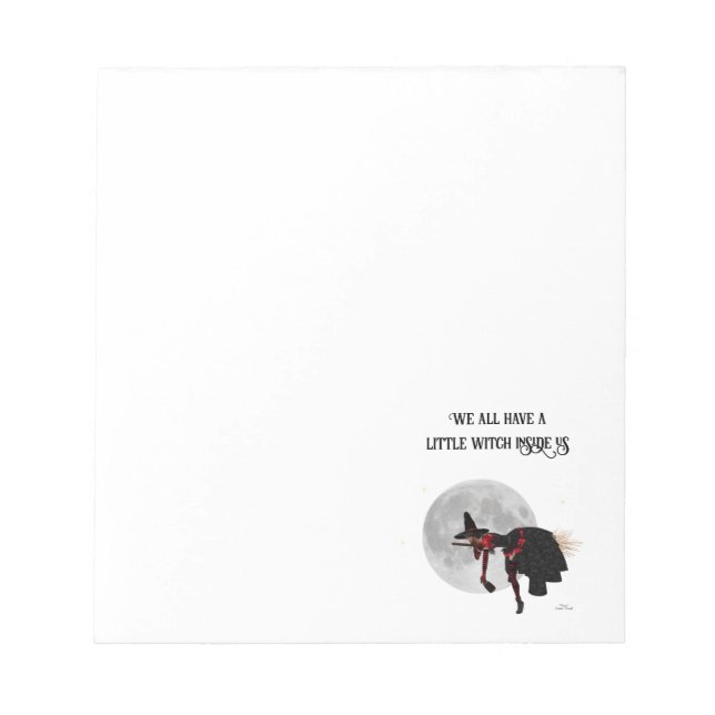 Sorcière Tipsy Sur Le Bloc-Notes Volant (Devant)