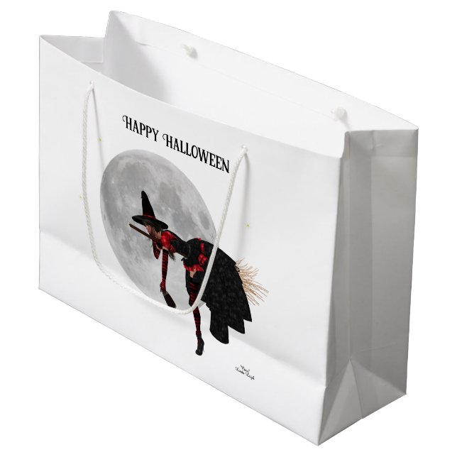 Sorcière Tipsy sur le sac cadeau de chambre volant (Devant Angle)