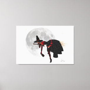Sorcière Tipsy sur toile de chambre volante Imprim