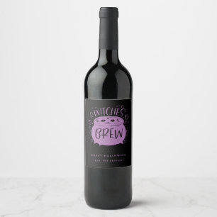 Sorcières brasser noir/violet Étiquette de vin d'H