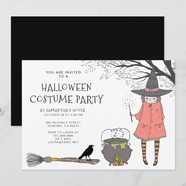 Sorcières Brew Kid's Halloween Party Invitation (Devant / Derrière)