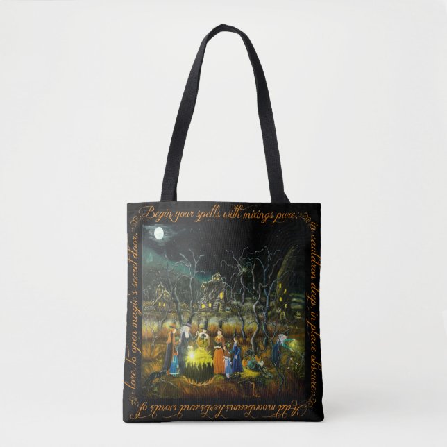 Sorcières de Halloween avec le sac fourre-tout à (Devant)
