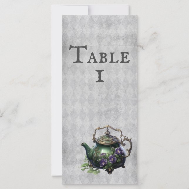 Sorcières gris clair Thé Enchantées Cartes de tabl (Devant)