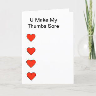 Sore Thumbs Texter une carte de voeux romantique