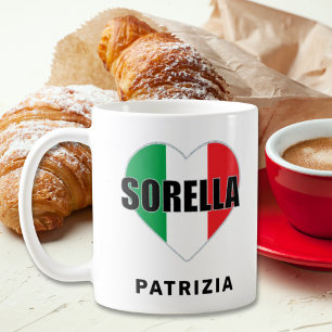 Sorella Italian Flag Herz Tasse