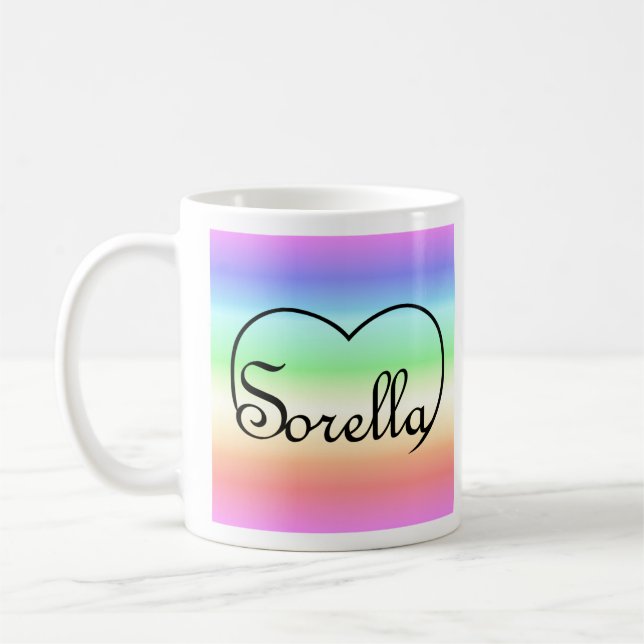 Sorella Italian Sister heart rainbow Kaffeetasse (Links)