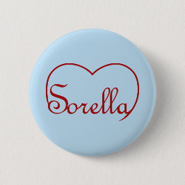 Sorella Italian Sister heart Red Button