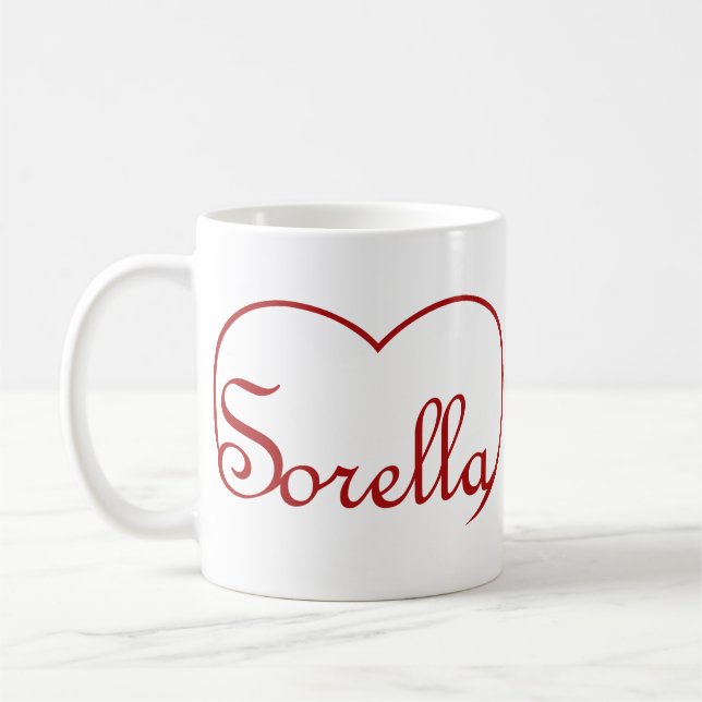 Sorella Italian Sister heart Red Kaffeetasse (Links)