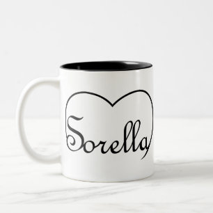 Sorella Italian Sister heart Zweifarbige Tasse