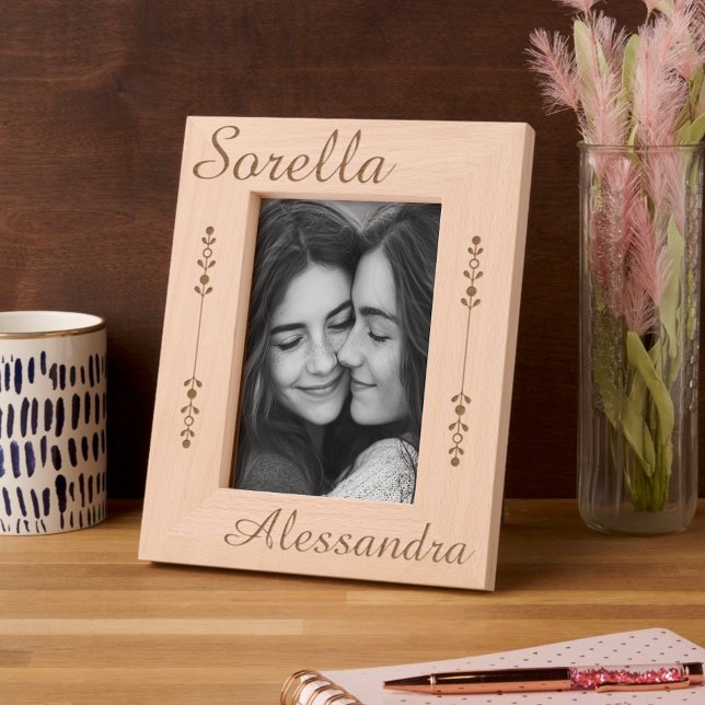 Sorella - Italian Sister - Personalized Geätzte Rahmen (Sorella Personalized Frame for Italian Sister)