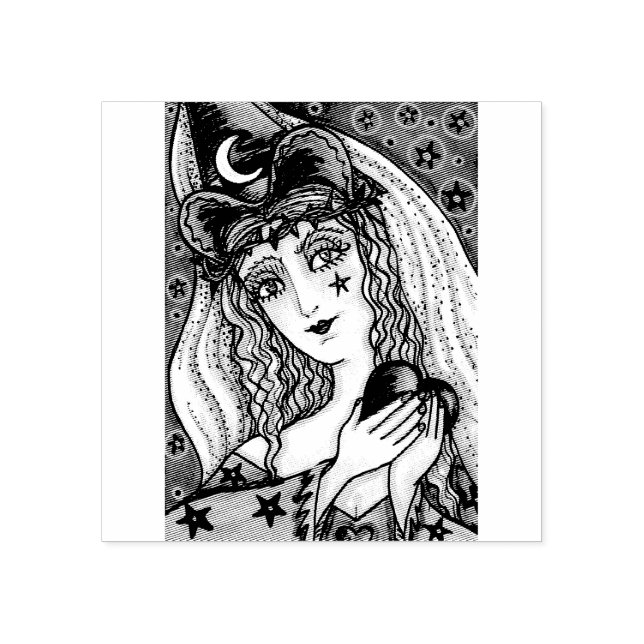 SORGE, GOTH HALLOWEWEEN MIT RUBBER-BRIEFMARKE GUMMISTEMPEL (Prägung)