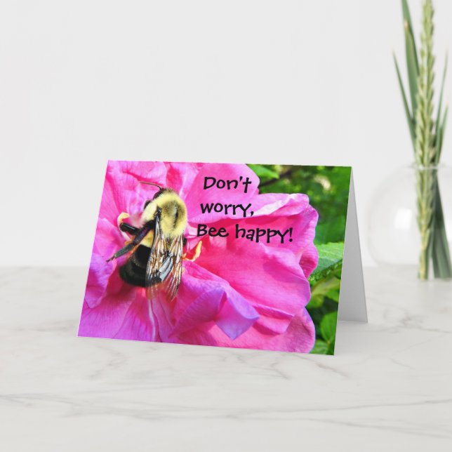 Sorgen Sie sich nicht, Bienen-glückliche Karte (Vorderseite)
