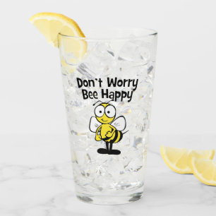 Sorgen Sie sich nicht ist glückliche Hummel-Biene Glas