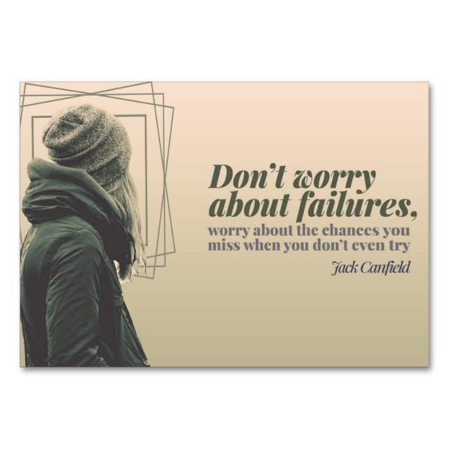 Sorgen Sie sich nicht um Versagen Tischnummer (Vorderseite)