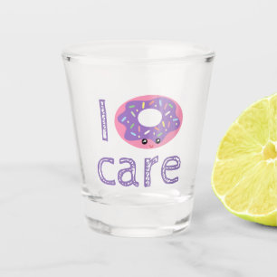 Sorgfalt des Krapfens I niedliches kawaii lustiger Schnapsglas
