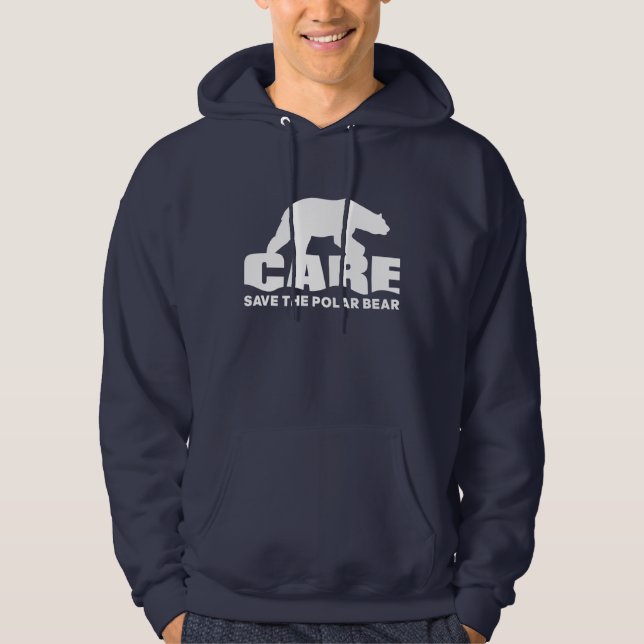 SORGFALT - retten Sie den polaren Bären Hoodie (Vorderseite)