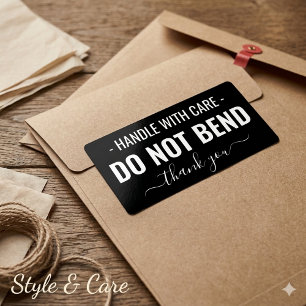 Sorgfältig behandeln - Nicht biegen Schwarzes Vers