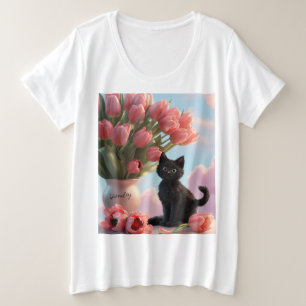 sorgfältig organisierte Tulpen Große Größe T-Shirt