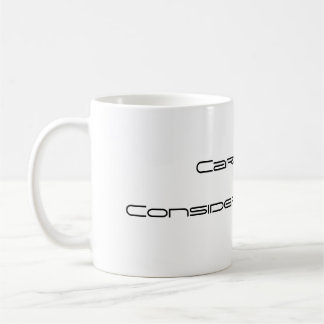 Sorgfaltschale. Betrachten Sie sie leer Kaffeetasse