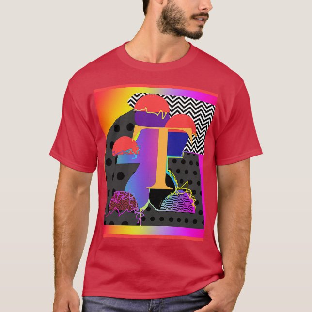 Sorglos Initial T Bordeaux Basic Herren T-Shirt (Vorderseite)