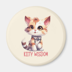 Sorglose Katze Attitude - Spielerisches Felsdesign Magnet
