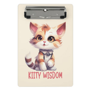 Sorglose Katze Attitude - Spielerisches Felsdesign Mini Klemmbrett