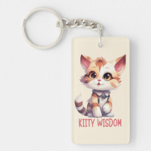 Sorglose Katze Attitude - Spielerisches Felsdesign Schlüsselanhänger