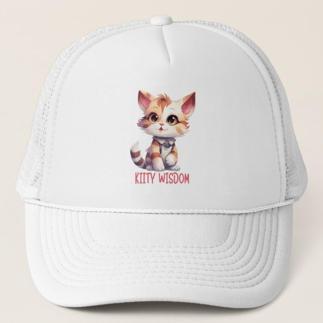 Sorglose Katze Attitude - Spielerisches Felsdesign Truckerkappe (Vorderseite)