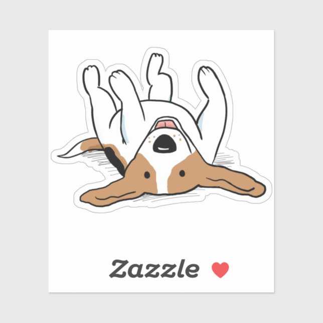 Sorgloser Beagle | Happy Cartoon Dog Vinyl Sticker (Blatt)