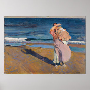 Sorolla - Fischerin mit ihrem Sohn Poster