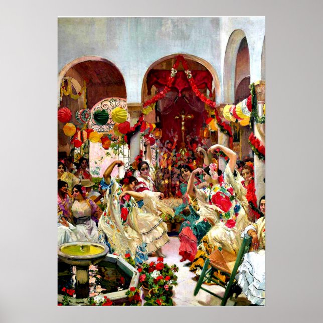 Sorolla Gemälde - Sevilla, der Tanz Poster (Vorne)