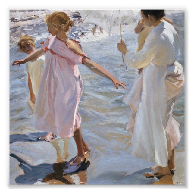 Sorolla Y Bastida - Zeit für ein Bad, Valencia Fotodruck (Vorne)