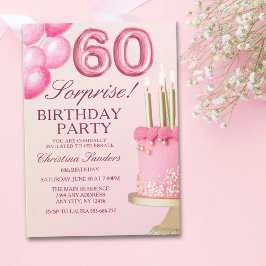 Sorprise Birthday Party 60th Birthday with Numers Einladung