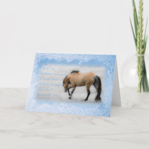 Sorraia Mustang Don Juan - 12x18 Holiday Card Feiertagskarte