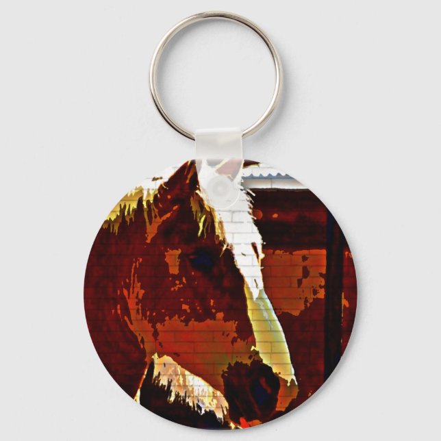 Sorrel Pferd in Profile Key Chain Schlüsselanhänger (Vorderseite)