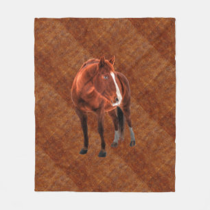 Sorrel Pferde Portrait auf Imitate Toolted Leather Fleecedecke