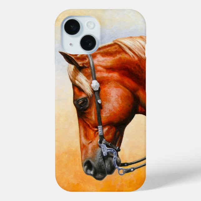 Sorrel Western Pleasure Quarter Horse iPhone 15 Hülle (Rückseite)