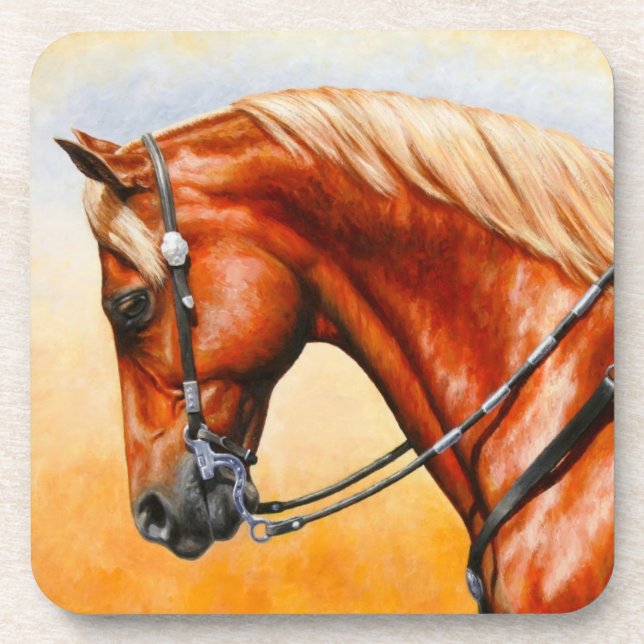 Sorrel Western Pleasure Quarter Horse Untersetzer (Vorderseite)