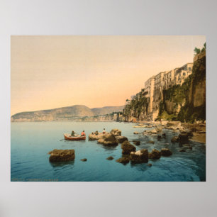 Sorrent durch das Meer, Neapel, Kampanien, Italien Poster