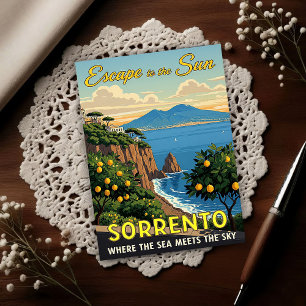 Sorrent, Italien: Ein Vintage 1960er Jahre Postkarte