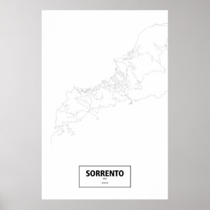 Sorrent, Italien (Schwarzes auf Weiß) Poster