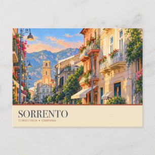 Sorrento Corso Italia Illustration Kampanien Postkarte