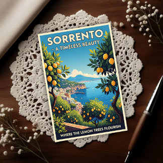 Sorrento, Italien: Ein Vintage-Style der 1960er Ja Postkarte