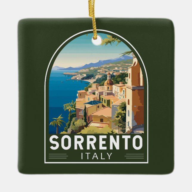 Sorrento Italien Reisen Kunst Vintag Keramikornament (Vorderseite)