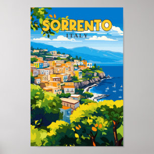 Sorrento Italien Reisen Kunst, Vintage Illustratio Poster