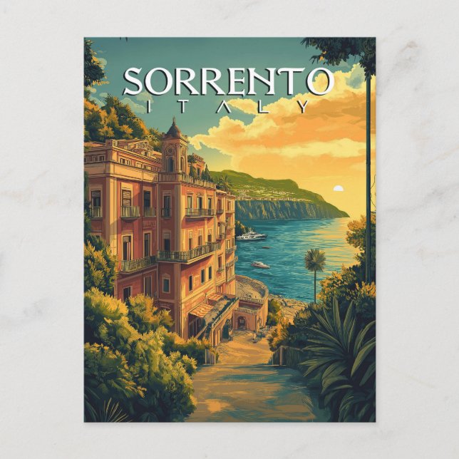 Sorrento Italien - Vibranntes Stadtbild Postkarte (Vorderseite)
