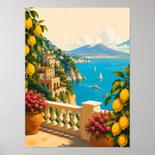 Sorrento Italien Zitronen Vintage Reise Poster