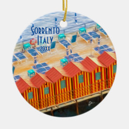 Sorrento Italy Beach Cabanas Ihr Foto Keramik Ornament