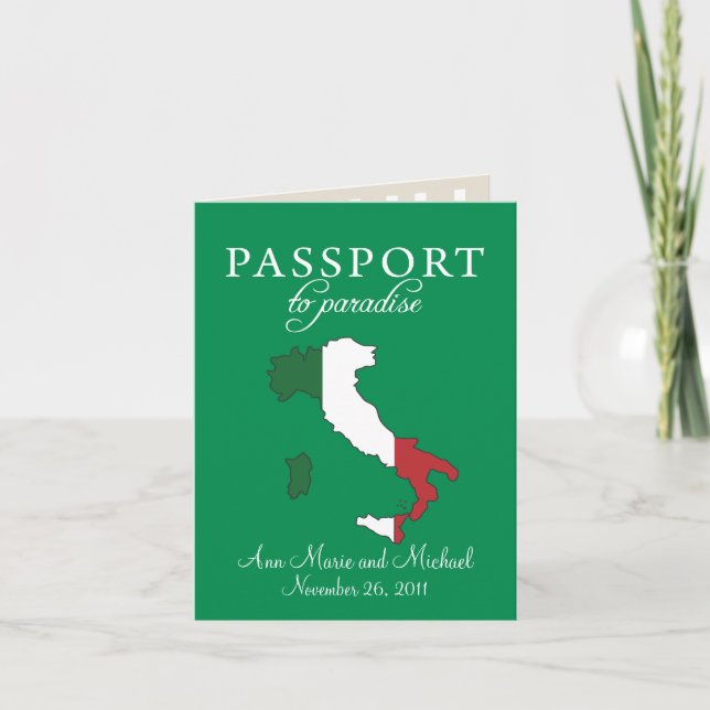 Sorrento Italy Passport Wedding Einladung (Vorderseite)